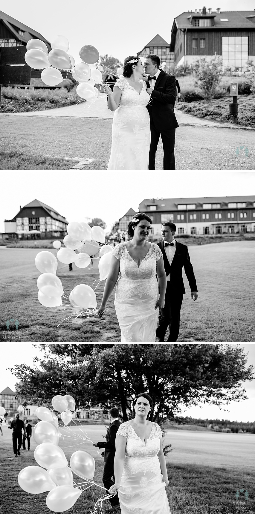 Brautpaar mit Luftballons